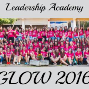 Picture of individuals in the GLOW 2016 Leadership Academy wearing pink shirts