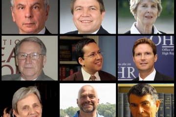 Collage of portraits of the nine current board members